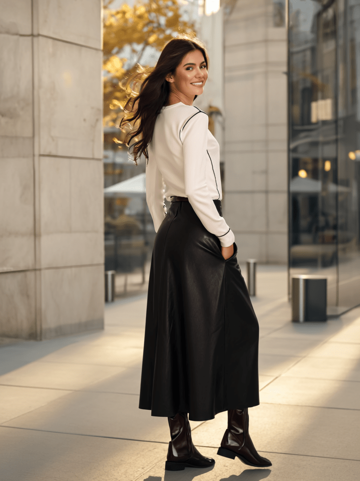 MAGENTA KOŽENKOVÁ SUKŇA-1